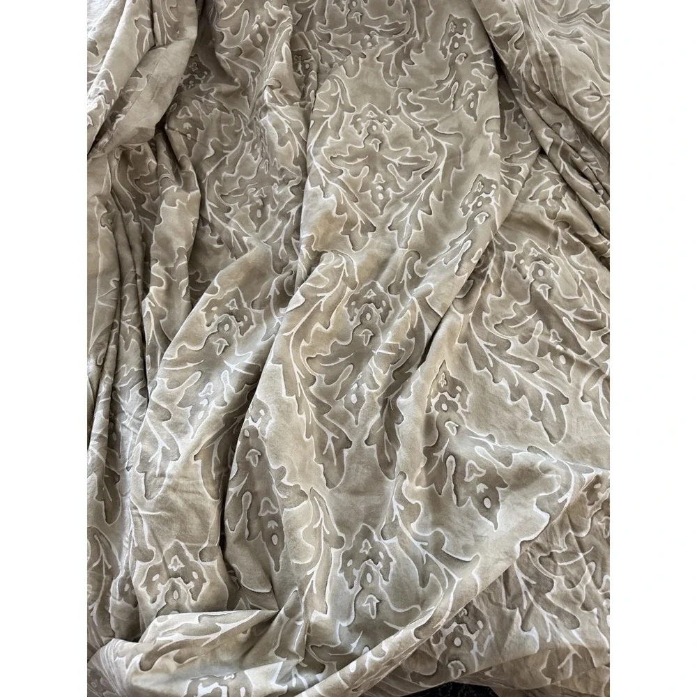 Restoration Hardware Tan Amalfi Rave Queen Size Duvet Cover Set Shams Italy 3 PC